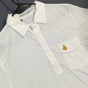 Criquet Polo Shirt Men's M White Organic Cotton Short Sleeve Embroidered Pocket